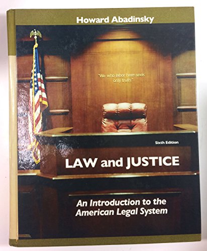 9780132328630: Law and Justice: An Introduction to the American Legal System