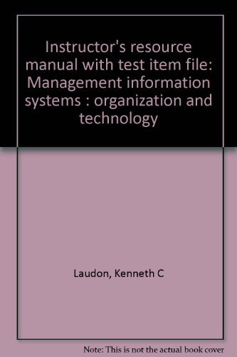 Stock image for Management Information Systems: Organization and Technology for sale by NEPO UG