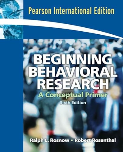 Beispielbild fr Beginning Behavioral Research : A Conceptual Primer zum Verkauf von Buchpark