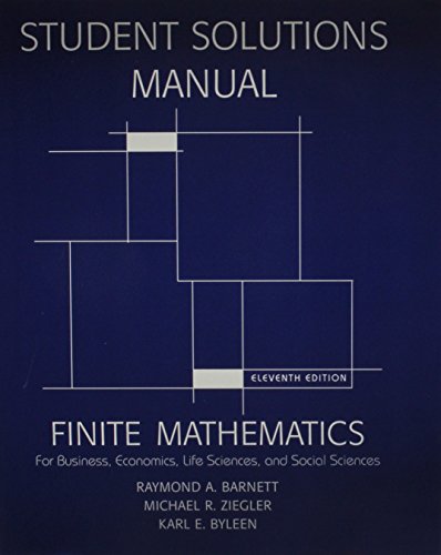 FINITE MATH Student Study Pak VP, 11th Edition (9780132346023) by Raymond A. Barnett