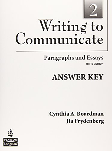 9780132351157: Writing to Communicate 2: Paragraphs and Essays, Answer Key