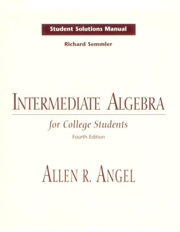 Stock image for Intermediate Algebra for College Students: Student Solutions Manual for sale by ThriftBooks-Dallas