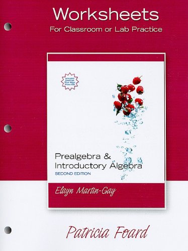 9780132353991: Worksheets for Prealgebra & Introductory Algebra