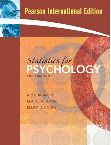 Stock image for Statistics for Psychology : International Edition for sale by Better World Books