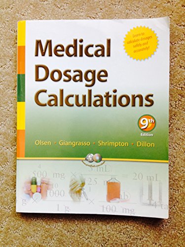 Beispielbild fr Medical Dosage Calculations zum Verkauf von Wonder Book