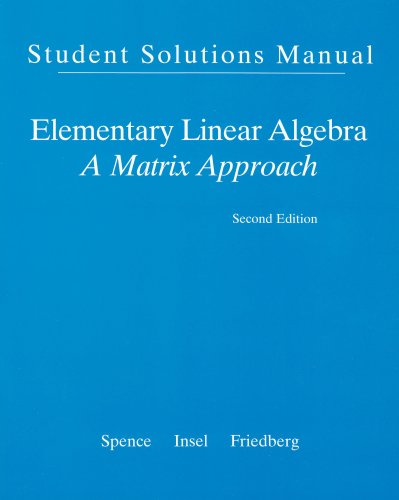 Beispielbild fr Student Solution Manual for Elementary Linear Algebra zum Verkauf von SecondSale
