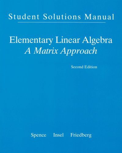 Imagen de archivo de Student Solution Manual for Elementary Linear Algebra a la venta por SecondSale