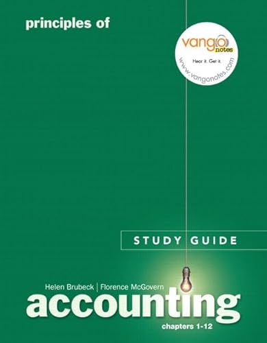 9780132405072: Principles of Accounting 1/e,Study Guide with e Working Papers Ch 1-12
