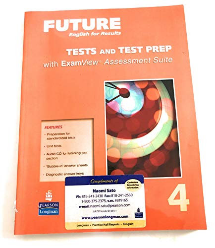 Beispielbild fr FUTURE 4:ENGLISH FOR.-TESTS+ zum Verkauf von SecondSale