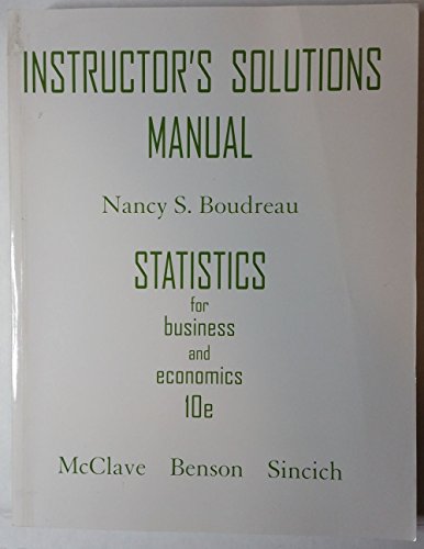 9780132409407: Instructor's Solutions Manual (Nancy S. Boudreau)