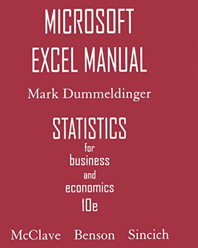 Stock image for Microsoft Excel Manual for Statistics for Business & Economics for sale by Ergodebooks