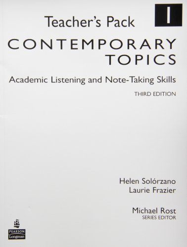 Imagen de archivo de Contemporary Topics 1 : Academic Listening and Note-Taking Skills, Teacher's Pack a la venta por Better World Books Ltd