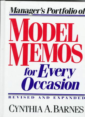Beispielbild fr Manager's Portfolio of Model Memos for Occasion zum Verkauf von Wonder Book