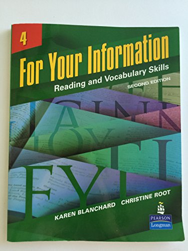 Stock image for For Your Information 4: Reading and Vocabulary Skills (2nd Edition) for sale by Textbooks_Source