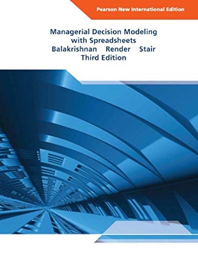 Stock image for Managerial Decision Modeling with Spreadsheets:International Edition for sale by Phatpocket Limited