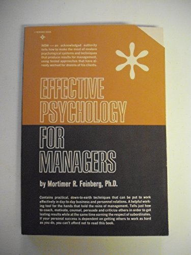 Beispielbild fr Effective Psychology for Managers zum Verkauf von Wonder Book