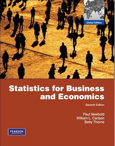 Imagen de archivo de Statistics for Business and EconomicsNewbold, Paul; Carlson, William; a la venta por Iridium_Books