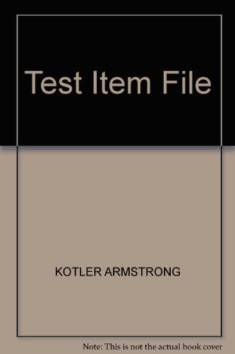 Test Item File (9780132529099) by Gary M. Armstrong