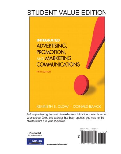 9780132539012: Integrated Advertising, Promotion and Marketing Communications: Student Value Edition