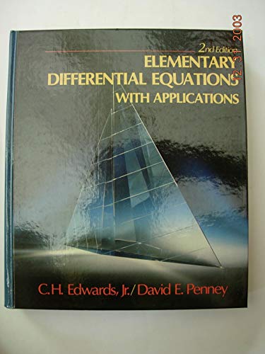 Imagen de archivo de Elementary Differential Equations with Applications - Second Edition a la venta por Keeper of the Page