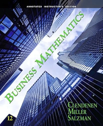Stock image for Business Mathematics, 12th Annotated Instructors Edition for sale by Seattle Goodwill