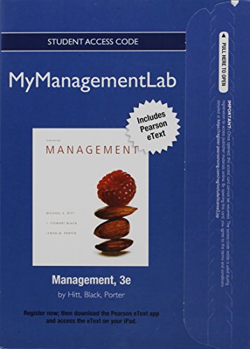 Management, MyManagementLab Access Code (9780132553889) by Hitt, Michael; Black, Stewart; Porter, Lyman W.