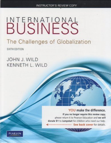 Imagen de archivo de International Business The Challenges of Globalization Sixth Edition a la venta por Better World Books