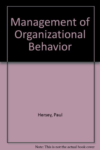 Beispielbild fr Management of Organizational Behavior: Utilizing Human Resources zum Verkauf von MusicMagpie