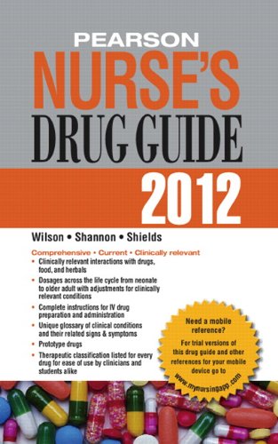 Imagen de archivo de Pearson Nurse's Drug Guide 2012 a la venta por Better World Books