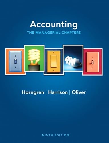 Beispielbild fr Accounting: The Managerial Chapters zum Verkauf von HPB-Red