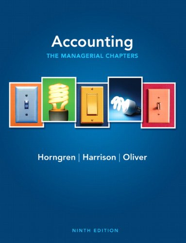 9780132569040: Accounting: The Managerial Chapters