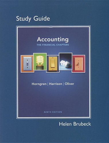 Imagen de archivo de Study Guide for Accounting: Chapters 1-15 a la venta por HPB-Red