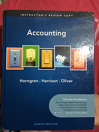 Stock image for Instructor's Review Copy for Accounting for sale by Better World Books: West