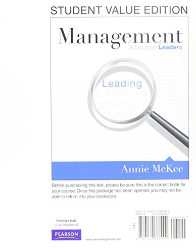 Management + Mymanagementlab With Pearson Etext Access Card Package: Student Value Edition (9780132625586) by McKee, Annie