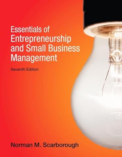 Imagen de archivo de Essentials of Entrepreneurship and Small Business Management a la venta por Goodbookscafe