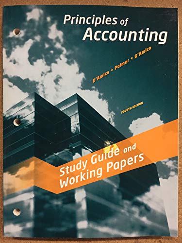 Stock image for Study Guide and Working Papers (Consumable) of Principles of Accounting, 4th Edition for sale by Golden Bridge Books