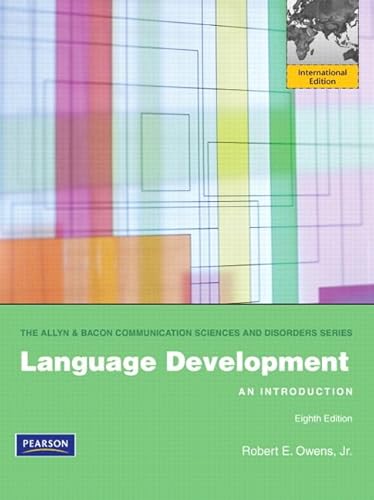 Imagen de archivo de Language Development: An Introduction: International Edition a la venta por Irish Booksellers