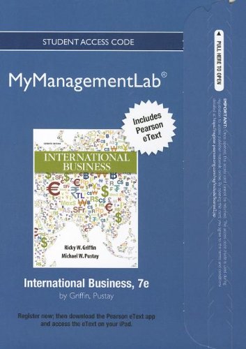 Imagen de archivo de International Business Myiblab With Pearson Etext Access Card (MyManagementLab (access codes)) a la venta por dsmbooks