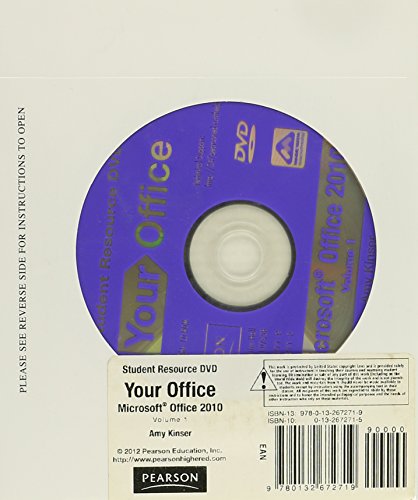 Imagen de archivo de Student DVD for Your Office: Microsoft Office 2010, Volume 1 a la venta por Revaluation Books