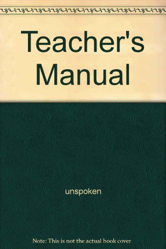 Imagen de archivo de Teacher's Manual a la venta por HPB-Red
