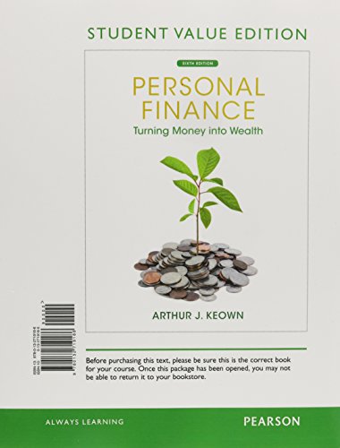 Beispielbild fr Personal Finance: Turning Money Into Wealth, Student Value Edition (Prentice Hall Series in Finance) zum Verkauf von Goodwill Books