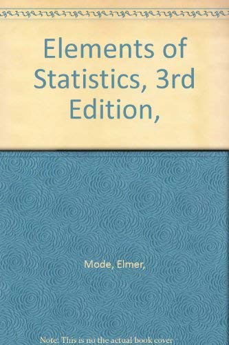 Stock image for Elements of Statistics for sale by HPB-Red