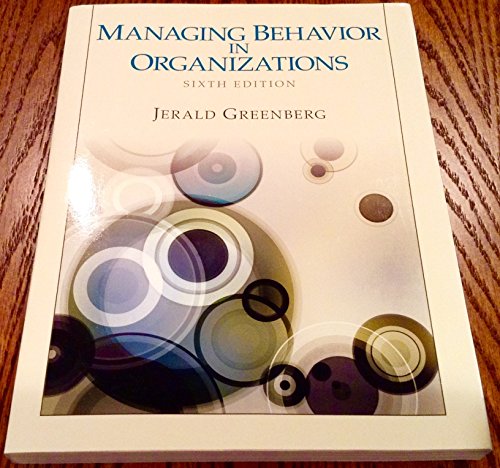 Imagen de archivo de Managing Behavior in Organizations a la venta por ThriftBooks-Dallas