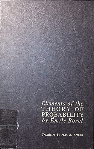 Beispielbild fr Elements of the Theory of Probability zum Verkauf von Better World Books