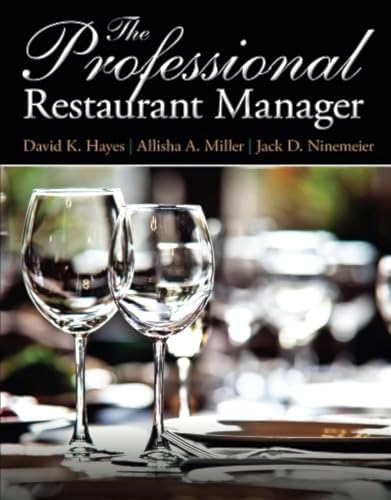 9780132739924: The Professional Restaurant Manager (Myculinarylab)