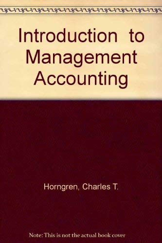 Stock image for Introduction to Management Accounting for sale by Books Puddle