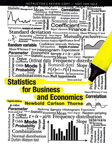 Imagen de archivo de Statistics for Business and Economics (Instructor's Copy) a la venta por BookHolders