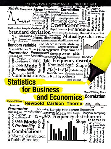 Stock image for Statistics for Business and Economics (Instructor's Copy) for sale by BookHolders