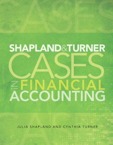Stock image for Shapland and Turner Cases In Financial Accounting for sale by Cambridge Rare Books