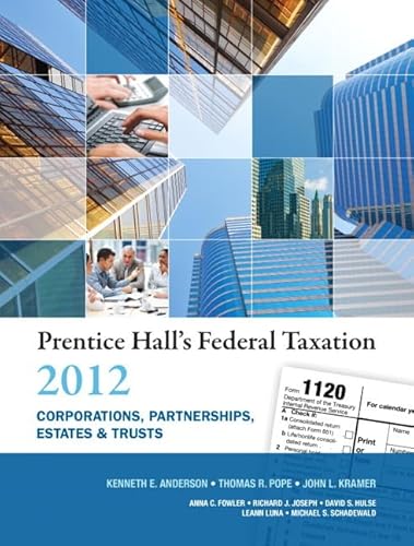 Imagen de archivo de Prentice Hall's Federal Taxation 2012: Corporations, Partnerships, Estates & Trusts a la venta por SGS Trading Inc